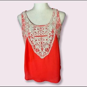Crocheted Embellished Sleeveless Blouse